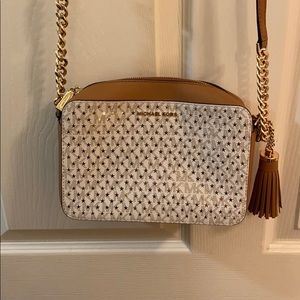 MK gold and white stars crossbody